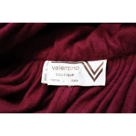 Vtg Deep Red Wool 1960s Valentino Boutique Set Includes Dress, Cape, And Turban - Picture 2 of 10